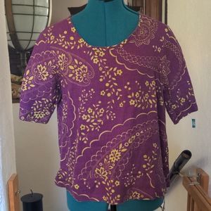 NWOT Flax Purple Green Linen Shirt